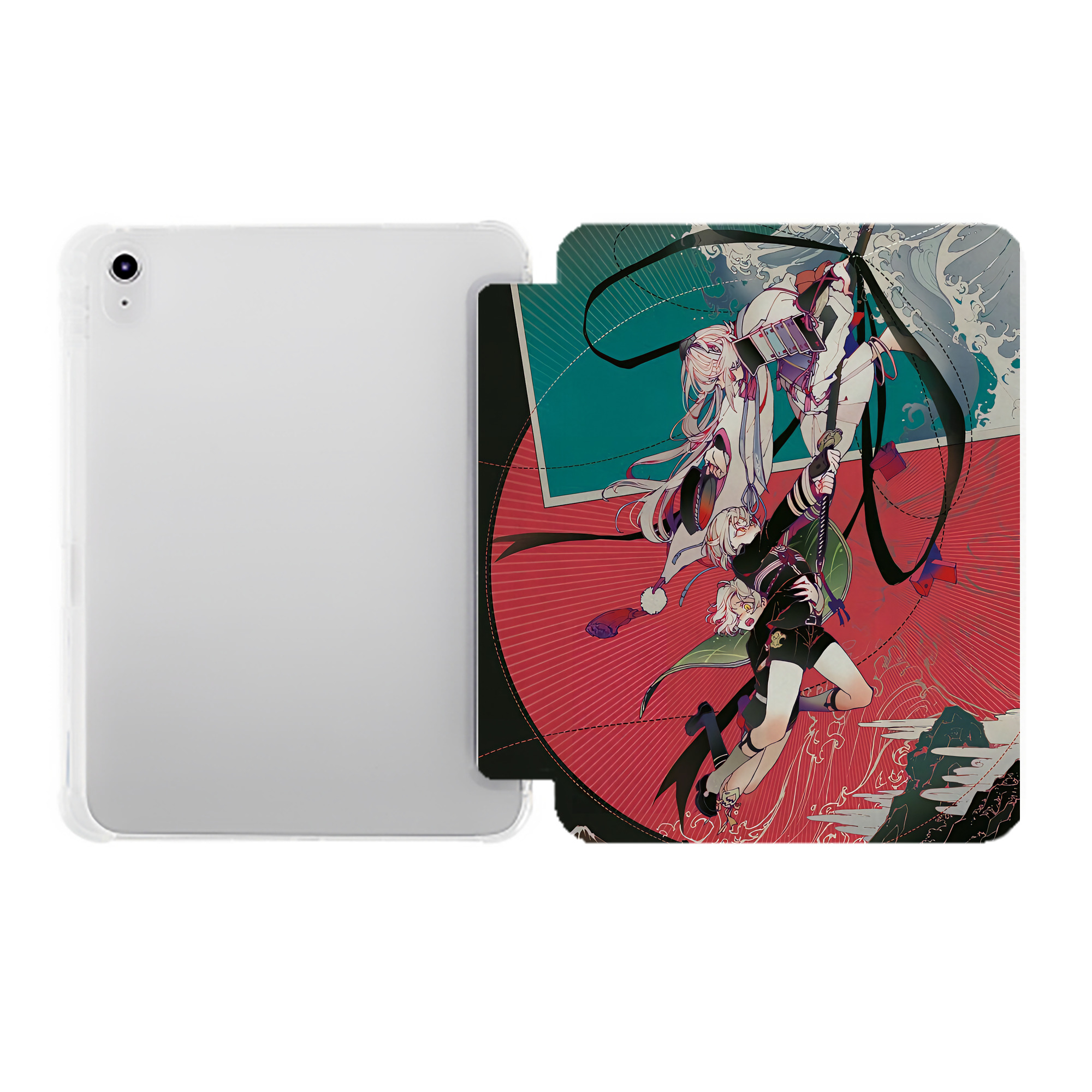 （画像用） 刀剣乱舞 Touken Ranbu IPad ケース ペン収納付き 三つ折りスタンド PUレザー×シリコン 対応機種9.5/10.5/10.9インチ